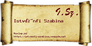Istvánfi Szabina névjegykártya